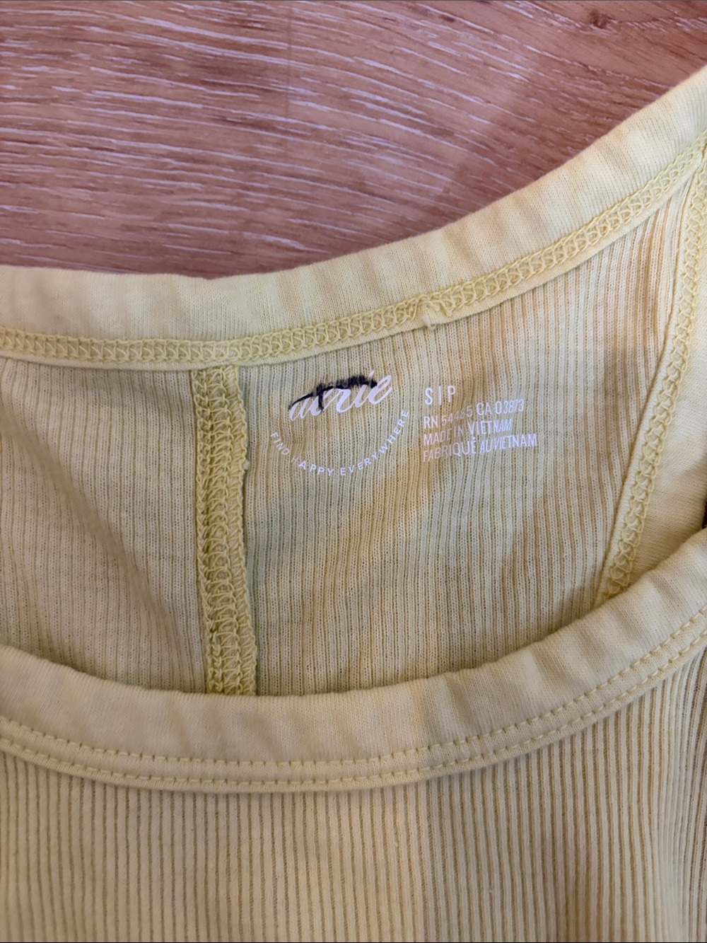 aerie Yellow Ribbed Racerback Tank - Picture 2 of 3